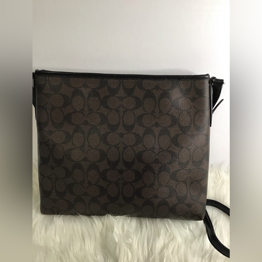 Coach Rowan File Bag Signature Shoulderbag Crossbody Black/Brown - Picture 3 of 16